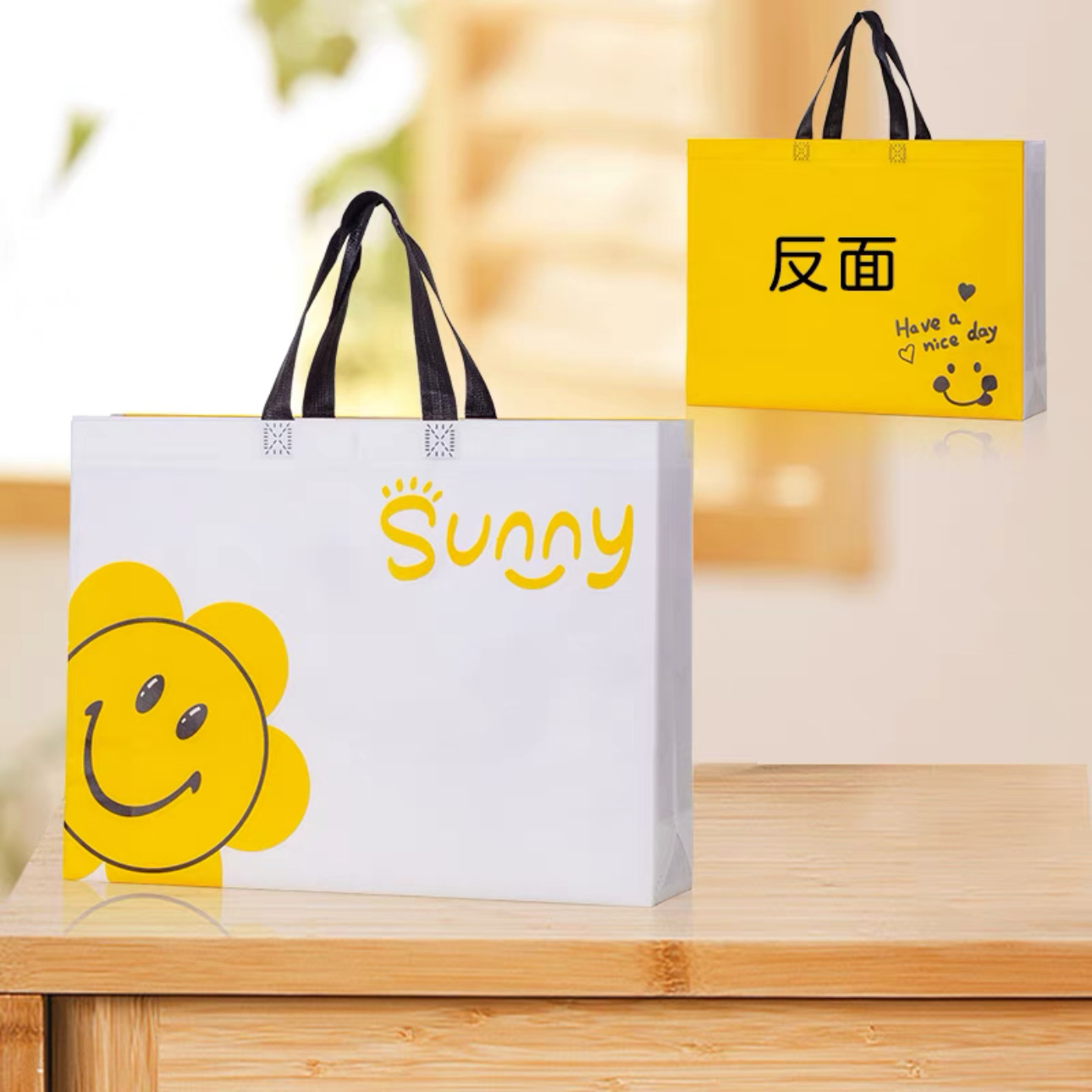 无纺布袋定制服装店防水衣服购物袋无纺布手提袋彩印环保袋子现货详情7