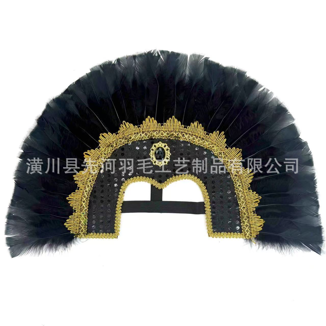 欧美跨境爆款羽毛头饰巴西印第安大头带节日服装配饰舞台表演道具详情6