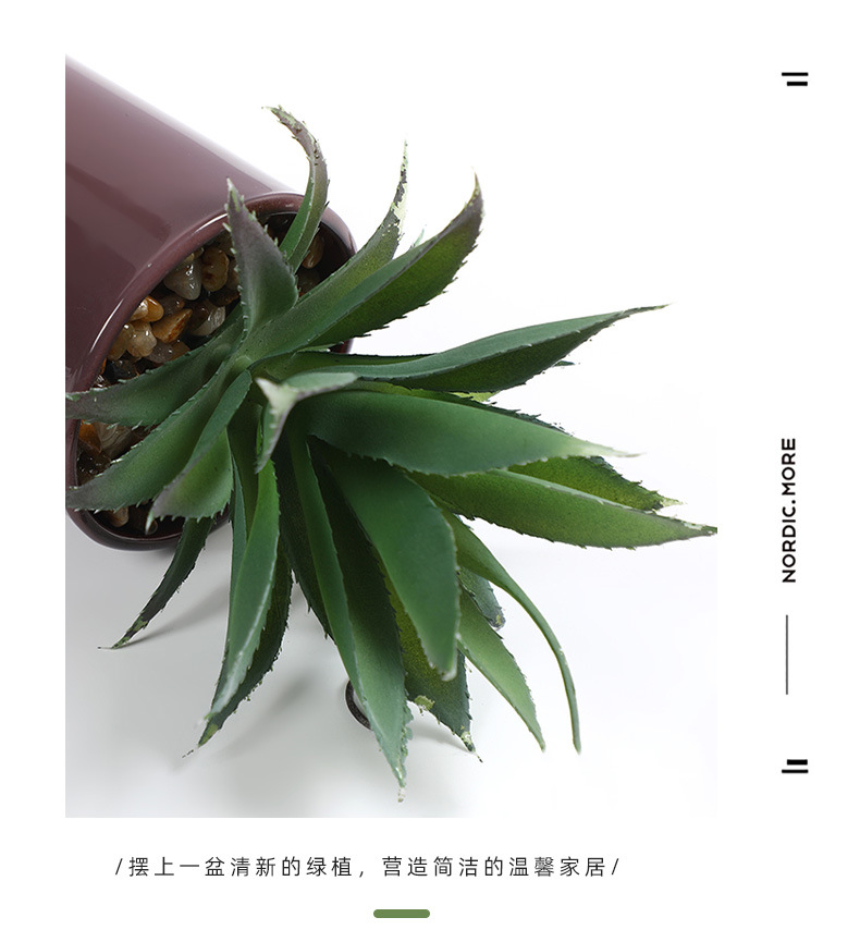 北欧风仿真款叶盆栽客厅装饰品办公室桌面迷你绿植小摆件厂家直销详情11