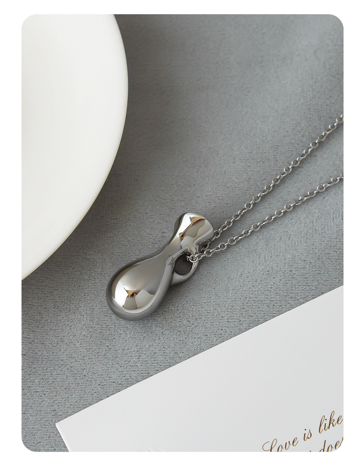 净水瓶项链吊坠 Habide同款纯银色长款实心瓶简约高级感毛衣吊坠详情7