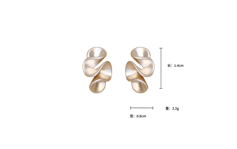 Hyacinth Geometric pleated milk tea flower stud earrings are a new hit for women in 2024. The ruffled edge earrings are a niche design for women pic 4