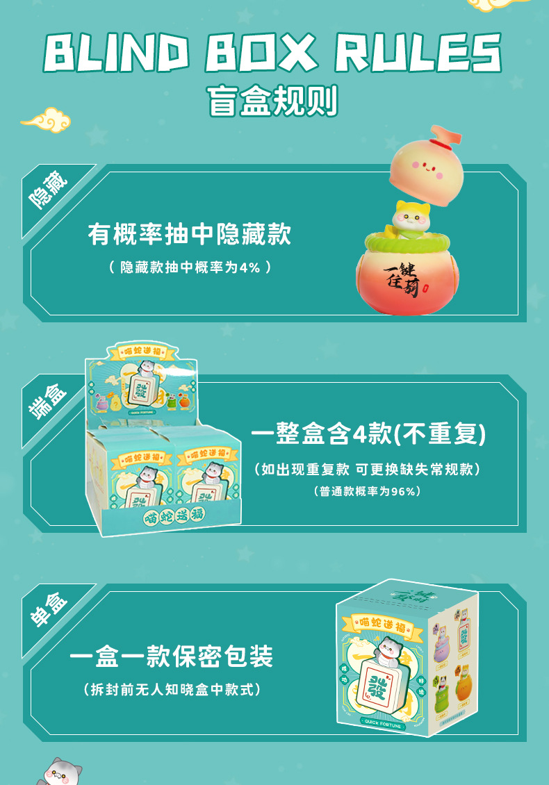 蛇年新款喵蛇送福盲盒招财装饰桌面摆件可爱潮流创意新年礼物详情7