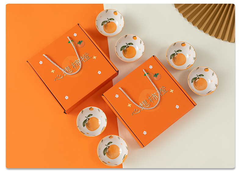 Creative and fresh bowl and chopstick set, Xinshicheng ceramic bowl wholesale, practical event gift household tableware pic 9