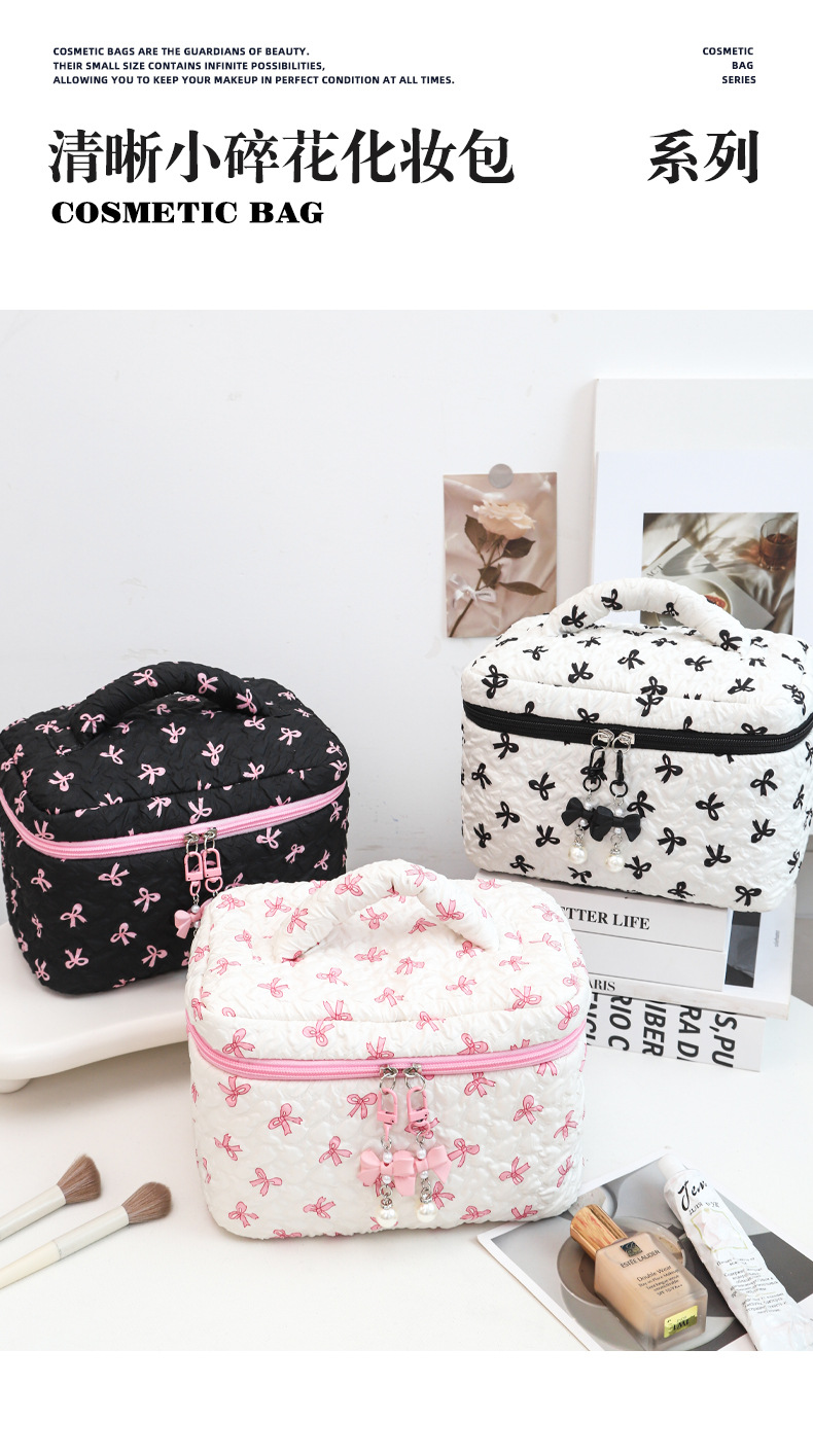 跨境蝴蝶结化妆包高颜值零钱包收纳包可爱化妆包大容量高级感包包详情11