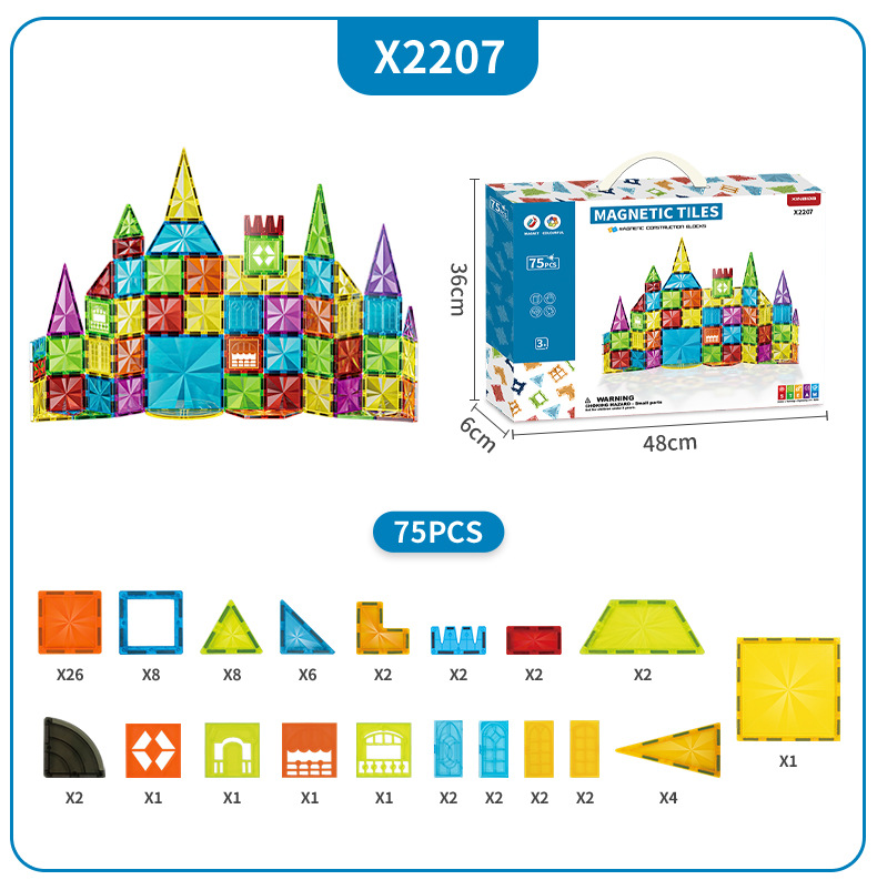 跨境磁性儿童玩具幼儿磁性积木搭建玩具学习感官玩具套装详情1