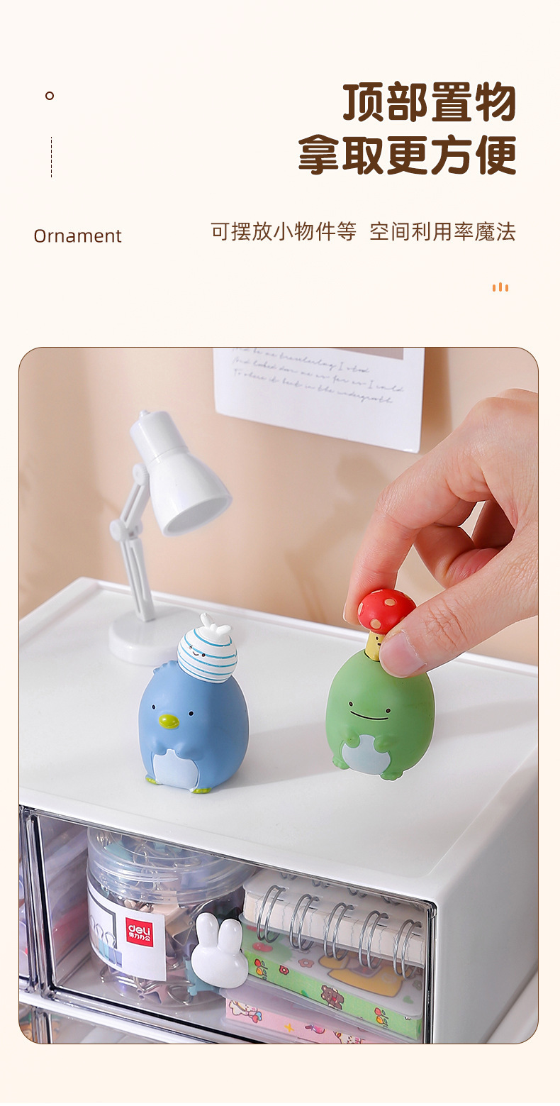 大容量抽屉式透明收纳盒多格桌面学生文具办公胶带储物盒子详情8