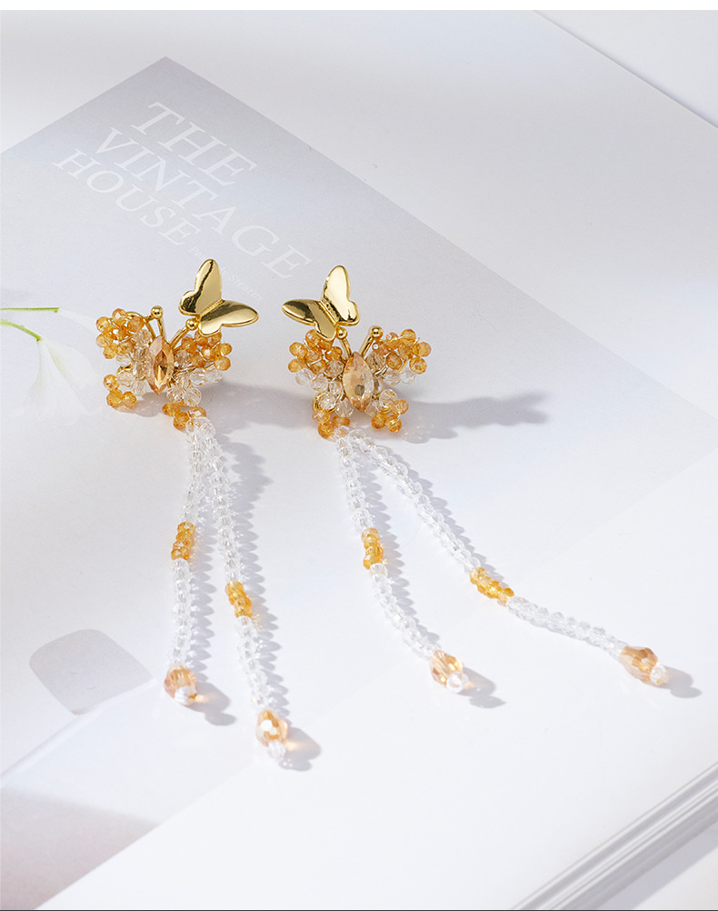 轻奢品牌原创耳环耳坠高档水晶长款流苏女时尚超仙气质优雅详情7