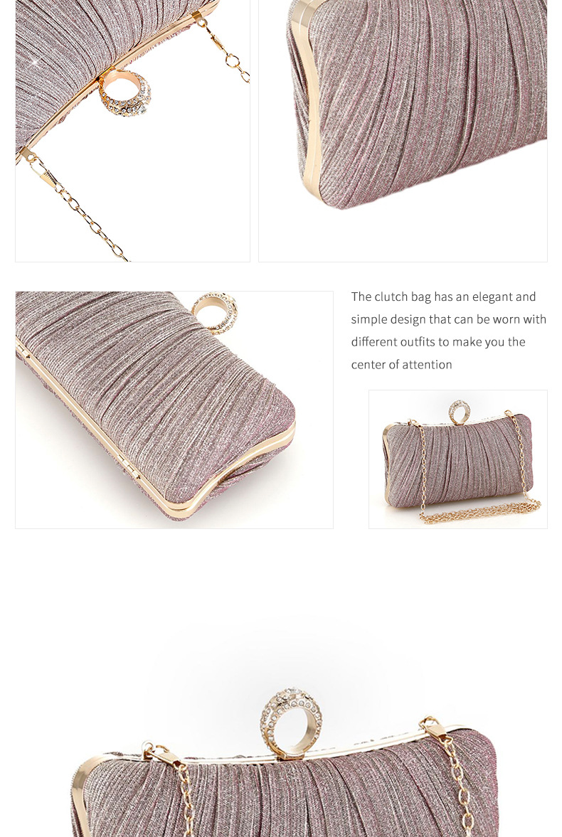 新款晚宴包褶皱手拿包晚装包新中式宴会包女士斜跨百褶礼服旗袍包详情5