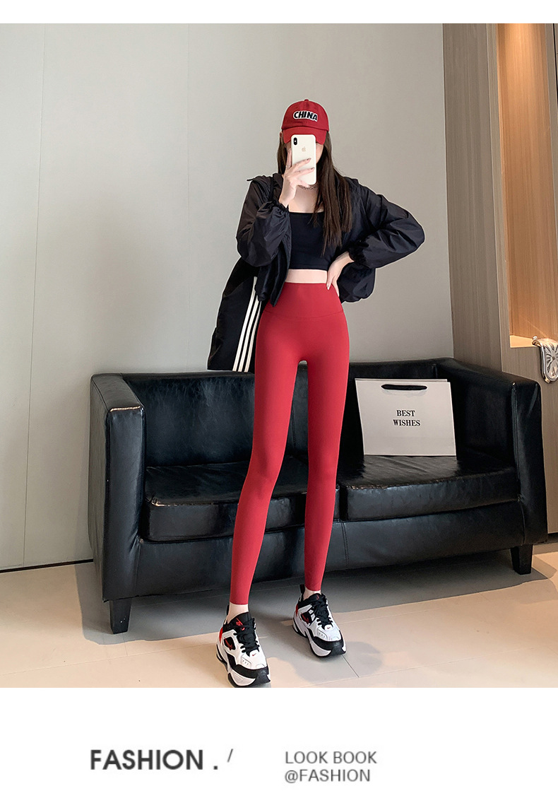 VV蜜桃白色鲨鱼裤女外穿春秋高高弹哑光打底裤高腰提臀瑜伽运动裤详情32