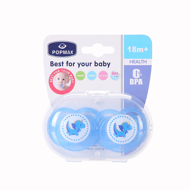 Wholesale of cartoon portable printed baby pacifiers with LIDS, silicone for babies to sleep soundly, durable and safe to play with pic 8