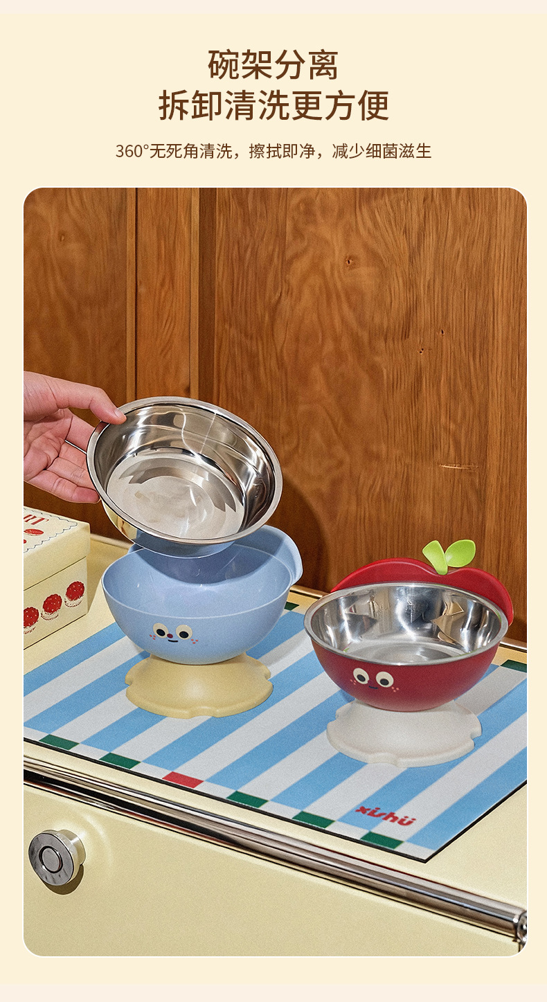 Rongka Pet Cross-border Cat Bowl and Dog Bowl, high appearance level pet bowl, anti-slip and anti-knock cat food bowl, dog bowl, stainless steel large capacity dog bowl pic 7