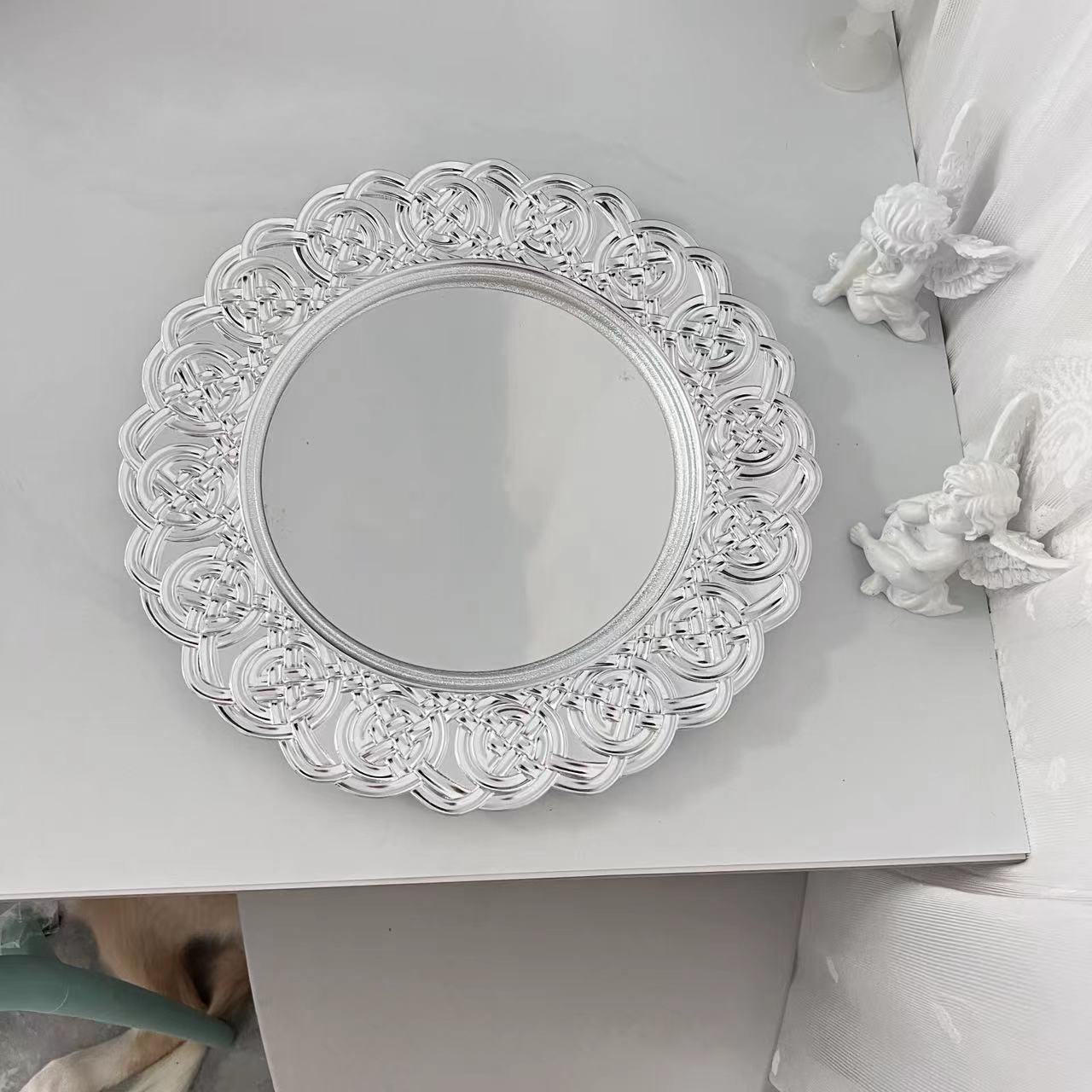 果盘批发盘子高颜值礼品送客户新品托盘点心盘拍照浮雕圆形餐垫详情2