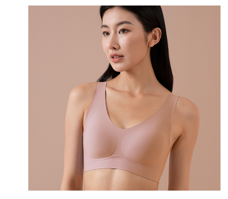 半固定杯宽肩带果冻无痕内衣女小胸舒适女士调整型背心式文胸女详情18