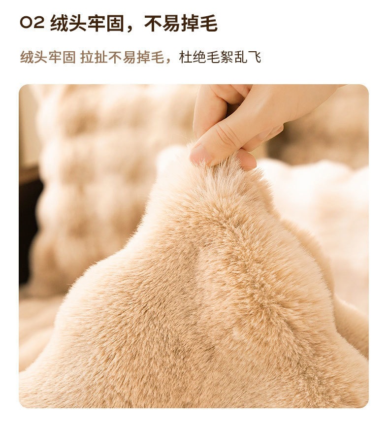 泡泡绒四季通用保暖地垫宠物猫垫狗狗垫保暖防滑防摔纯色毛绒坐垫跨境出口浴室卫生间地垫双格子简约家用卧室床边地毯厨房进门入户详情9