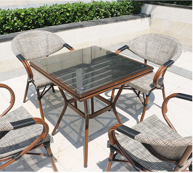 户外星巴克桌椅藤椅民宿庭院咖啡厅酒吧奶茶店阳台休闲外摆防水详情32