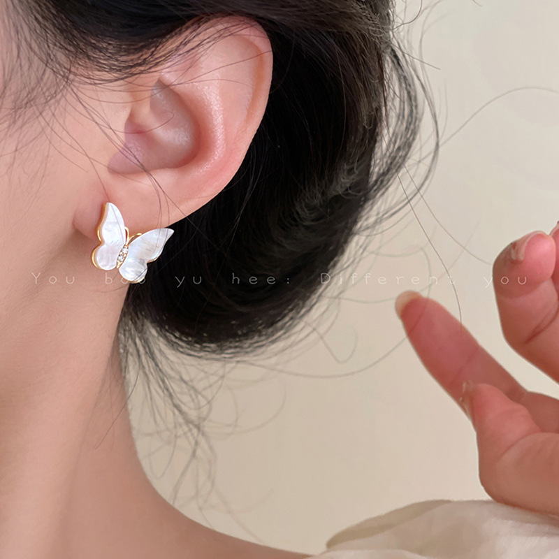 Ins-style pearl earrings for women, 925 silver needle, niche design, butterfly stud earrings, light luxury and high-end feel, earrings, earrings and ear rings pic 63
