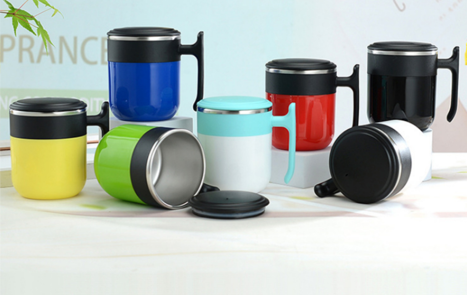 现代简约不锈钢双层隔热水杯高颜值咖啡杯带手柄家用礼品跨境货源详情7