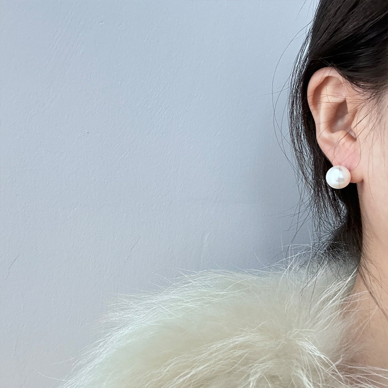 Swarovski pearl Stud earrings s925 sterling silver domestic crystal bead earrings are selling well, the same style as celebrities and versatile for women E8691 pic 5