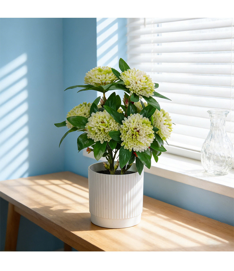 Artificial flower potted plants, green Kona, camellia, artificial flowers, osmanthus leaves, hydrangea, dining room, living room, table decoration, plant ornaments pic 7