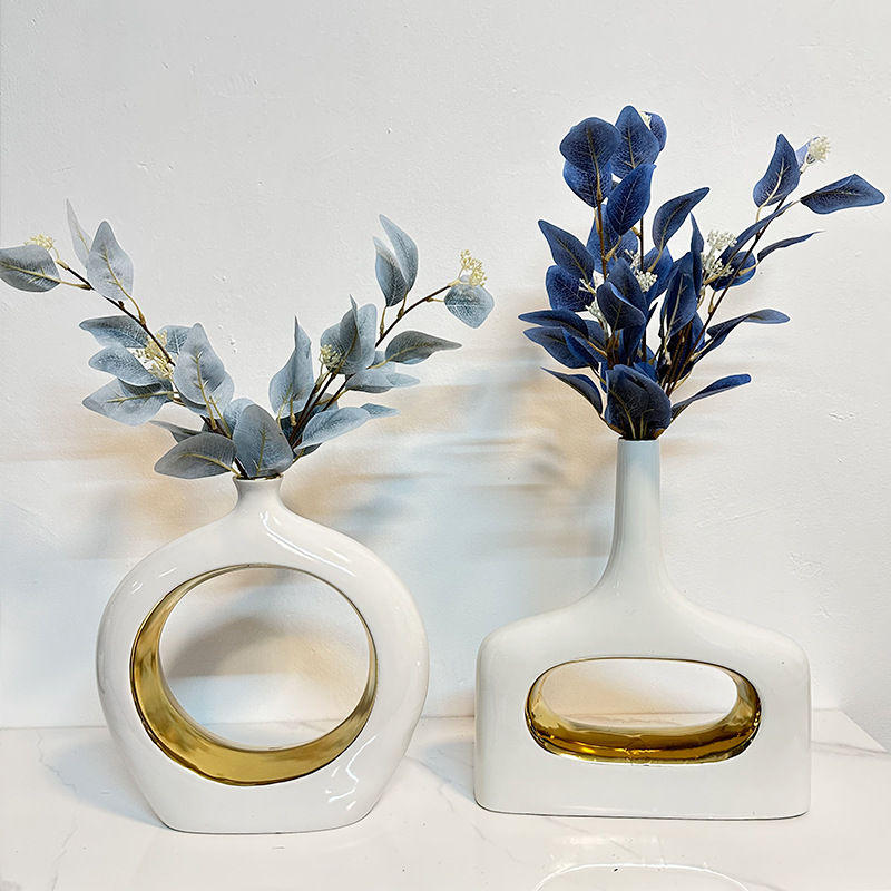 In 2025, modern light luxury high-end ceramic vases, living room home TV cabinets, entrance hall ornaments, coffee tables, model room decorations pic 4