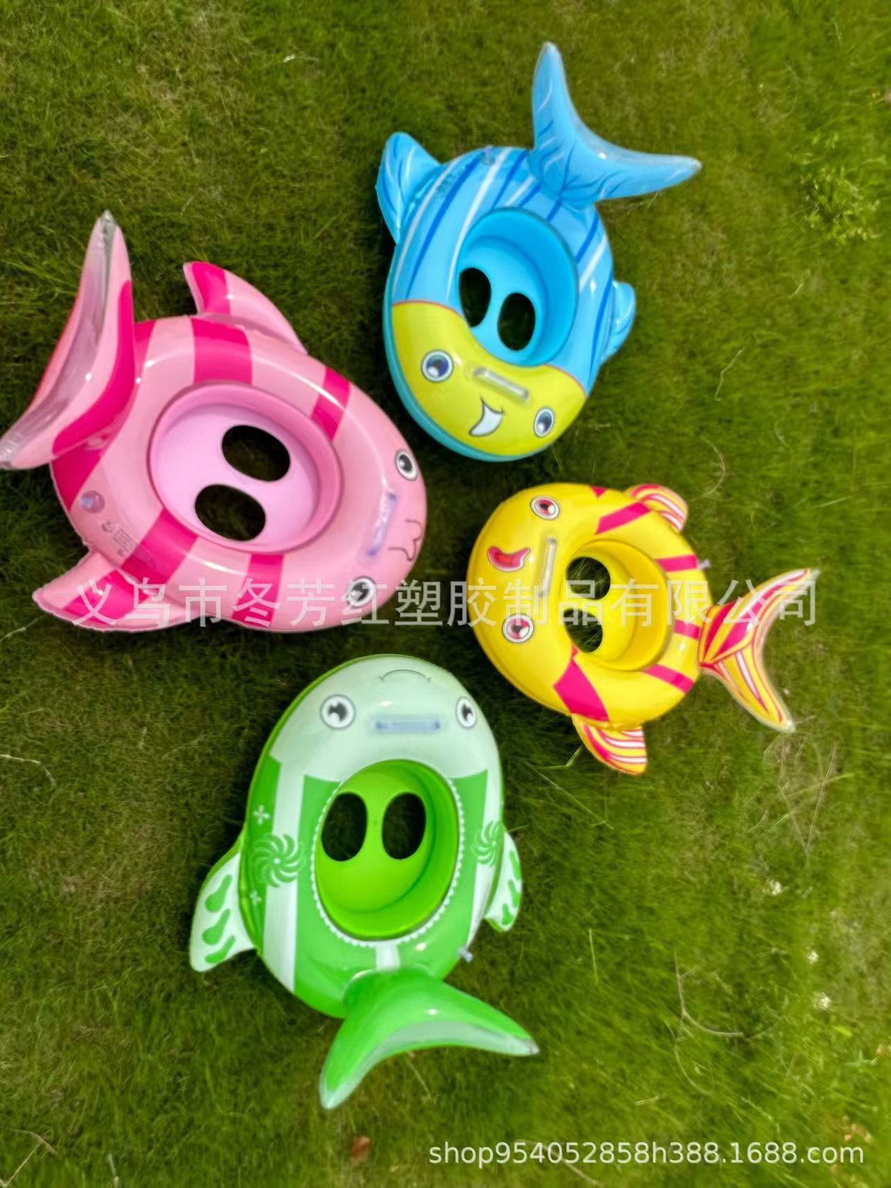 厂家直供新款PVC可爱表情充气儿童游泳圈动物座圈带把手运动户外游泳用品详情2