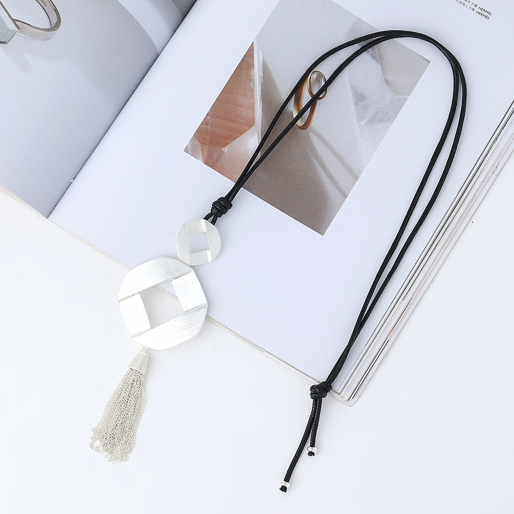 亚马逊新款跨境项链复古简约长款项链毛衣链批发女士百搭长款吊坠详情21