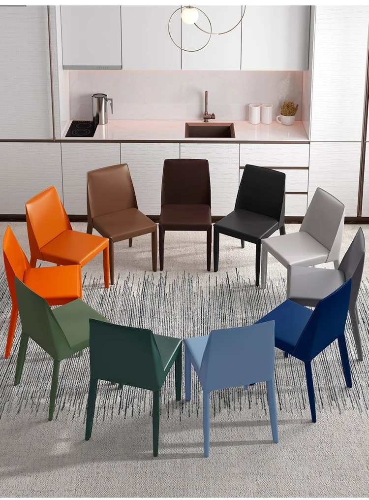 意式餐椅家用皮椅子餐厅酒店靠背椅子工业风设计师马鞍椅餐桌椅详情13