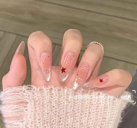 2025 New handcrafted rich girl blue sparkling cat-eye on Instagram bestseller detachable wearable nail pic 5