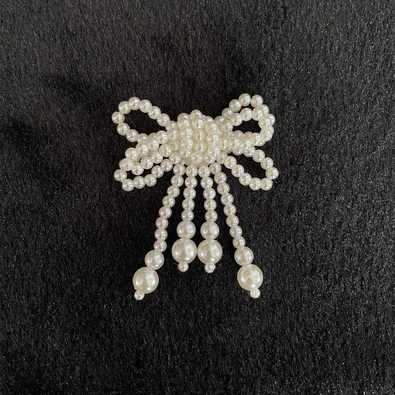DIY three-dimensional pearl bow, hand-woven accessories, shoe flower brooches, bow ties, pendants, hair clips, hair accessories pic 8