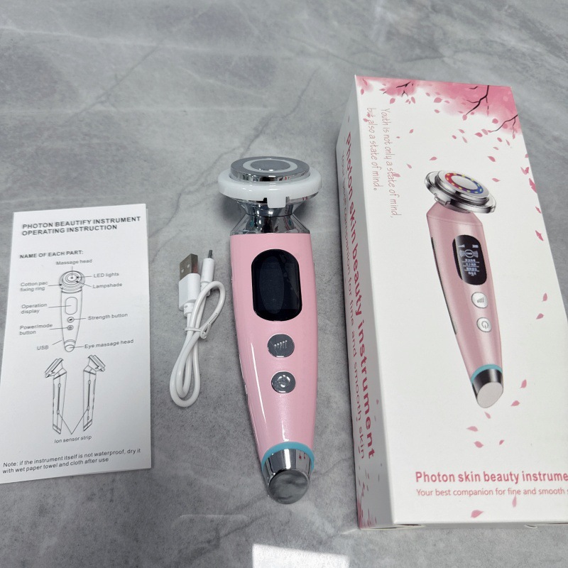 shanilak   彩光温热面部震动导入仪离子超声波导入导出仪面部美容仪按摩器详情10