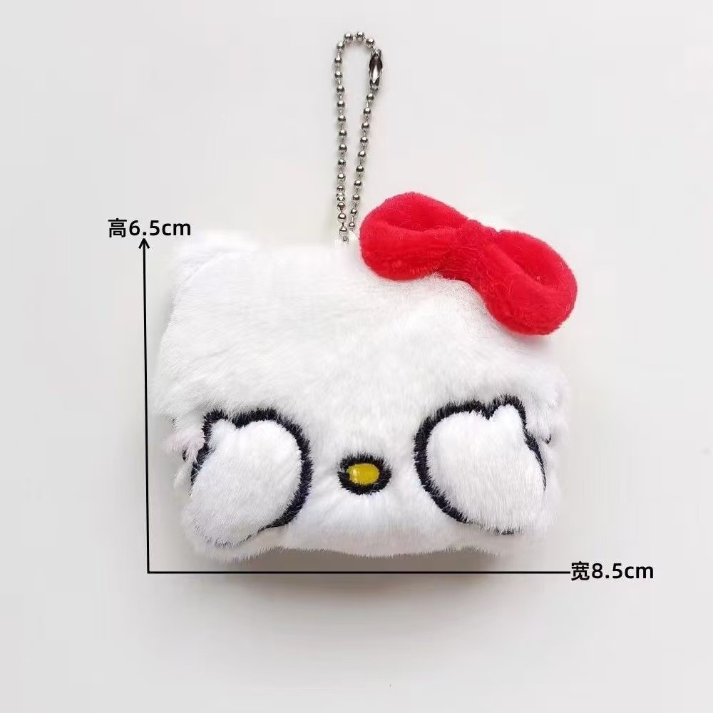 卡通毛绒KT猫挂件搞怪表情包挂件钥匙扣珠链款包包挂件配饰学生详情5