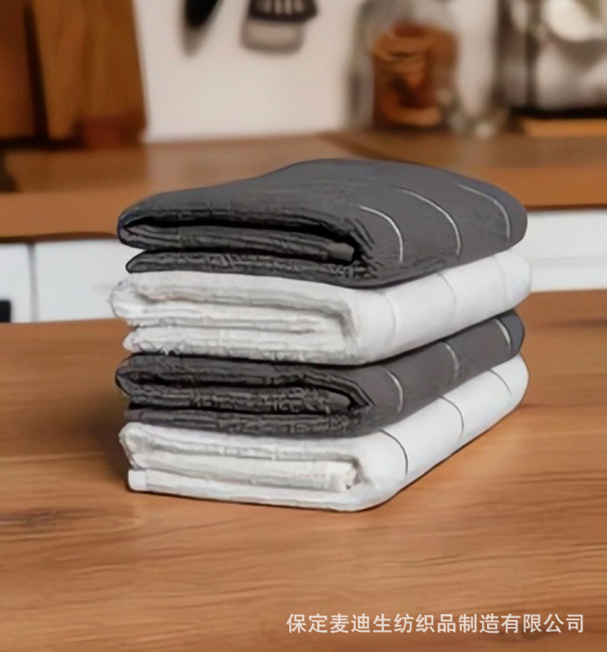 亚马逊热销纯棉条纹厨房方巾毛巾套装易清洁带挂钩格子纹方巾批发详情11