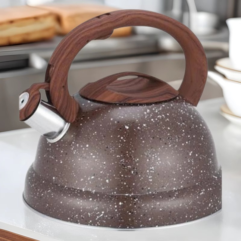 Wholesale 3L wood-grain handle sounding kettle, Amazon cross-border kitchen stainless steel sounding kettle, gas universal pic 3