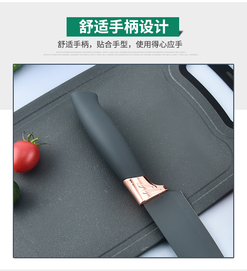 Kitchen knife set, silicone kitchenware, rose gold 18-piece set, cooking knife storage bucket, wooden handle silicone kitchenware set pic 17