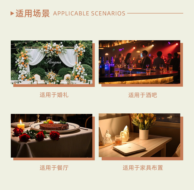 UV打印新款手工花卉可更换图案发光摆件蜡烛7.5电子蜡烛工厂直销详情4