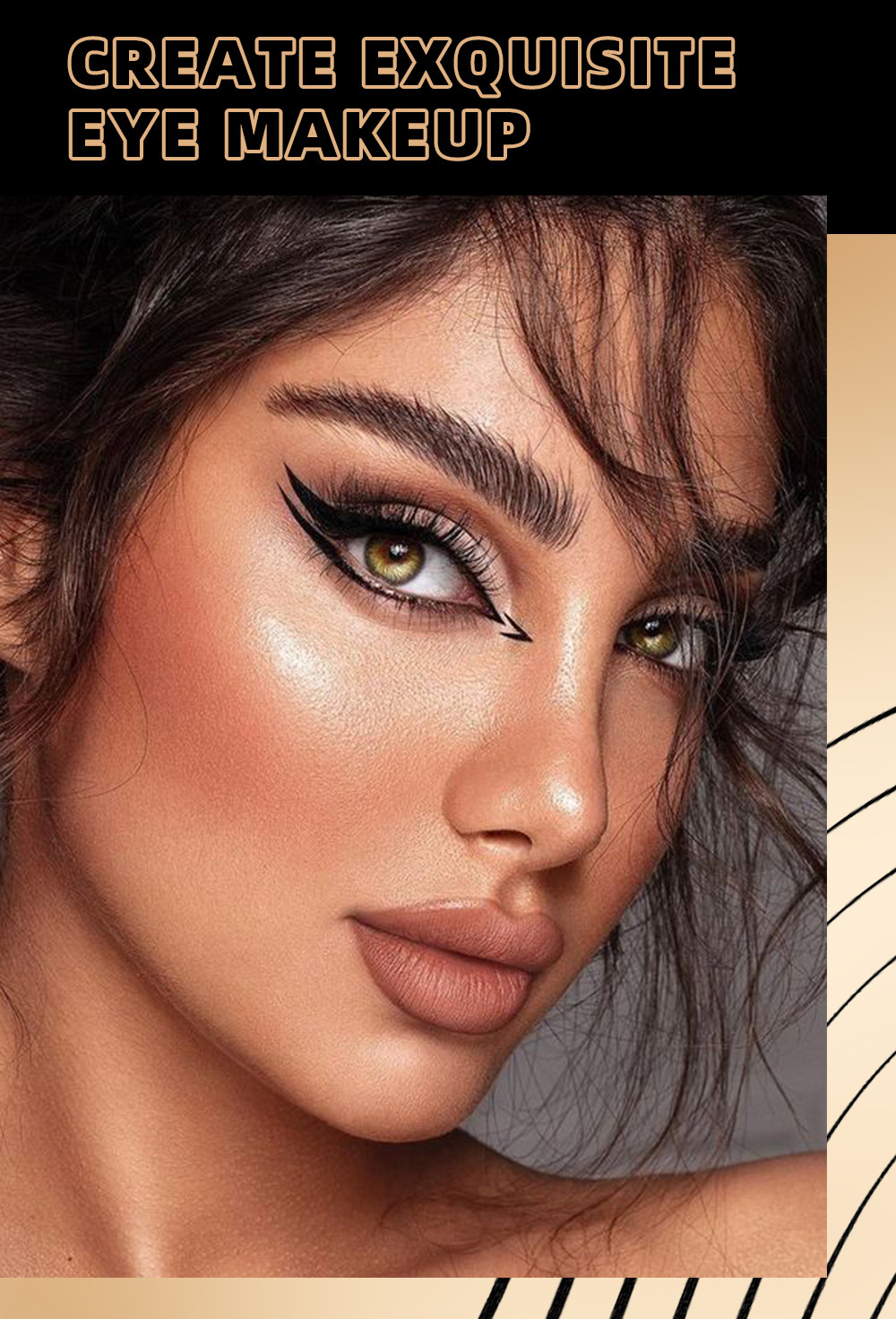 【 Cross-border Exclusive 】QICIY eyeliner Pen Waterproof, non-smudging, genuine eyeliner liquid pen, Quick-drying silkworm pen wholesale pic 3