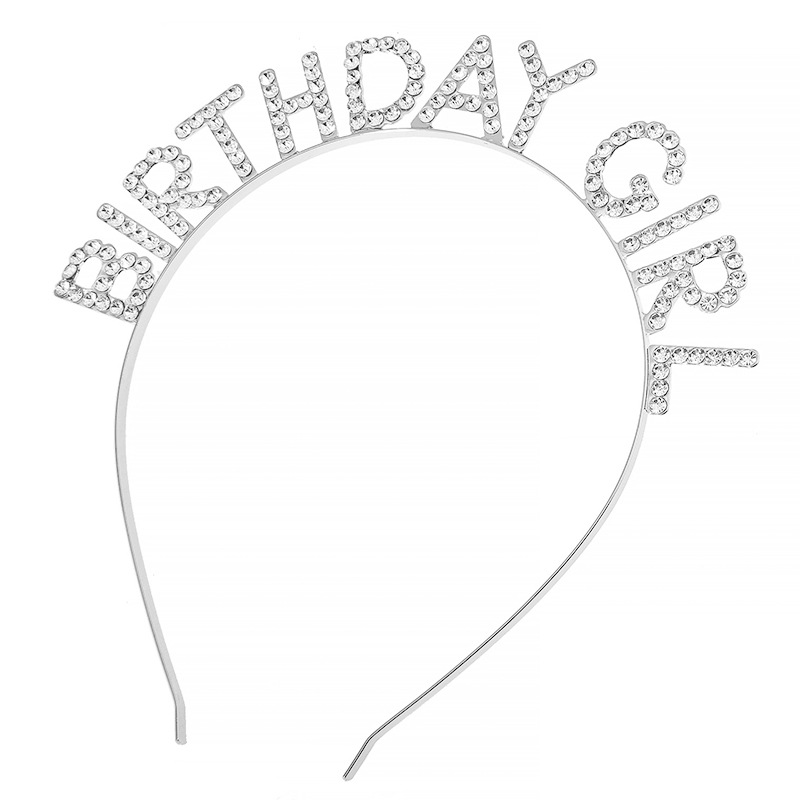 European and American cross-border birthday party BRITHDAYGIRL Birthday girl water diamond headband full of diamonds party gifts pic 10