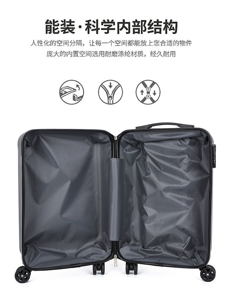 批发20寸学生拉链旅行箱万向轮密码成人拉杆箱活动礼品登机行李箱详情15