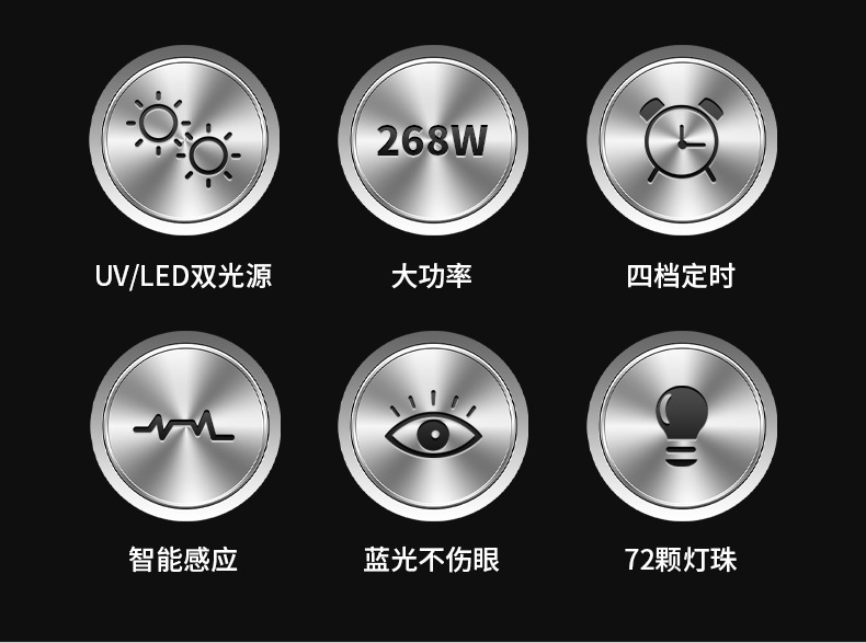 大空间美甲灯穿戴甲烤灯光疗机可卸手枕高功率268W速干指甲固化仪详情2