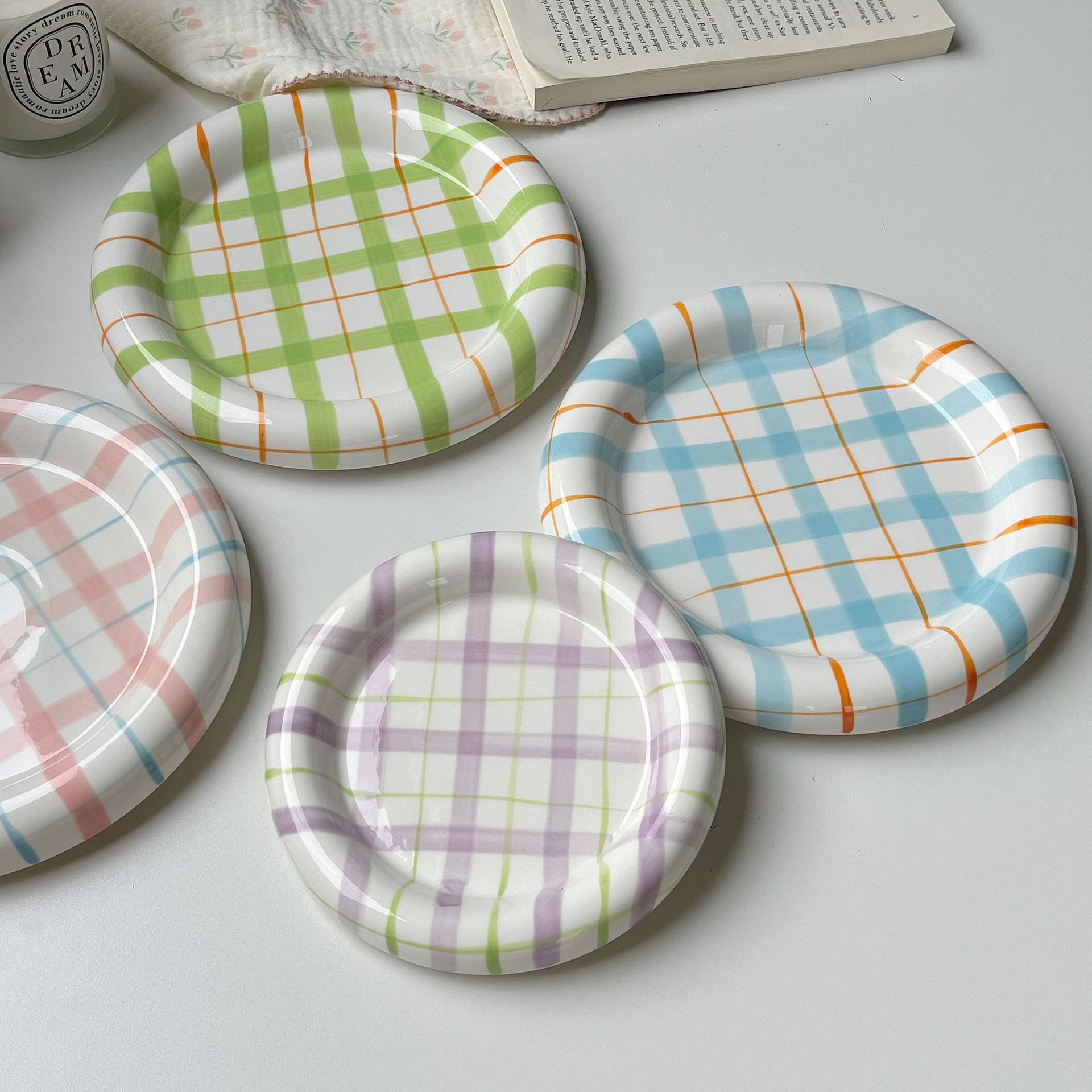 Internet-famous dudu plate, ceramic plate, home high-end dining plate, Ins-style cake and dessert plate, afternoon tea Western dining plate pic 2