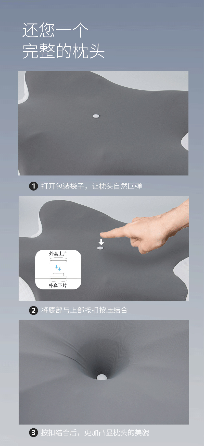 亚马逊蝶形枕加厚记忆枕护颈枕冰丝枕头一对成人颈椎枕记忆棉枕芯详情11