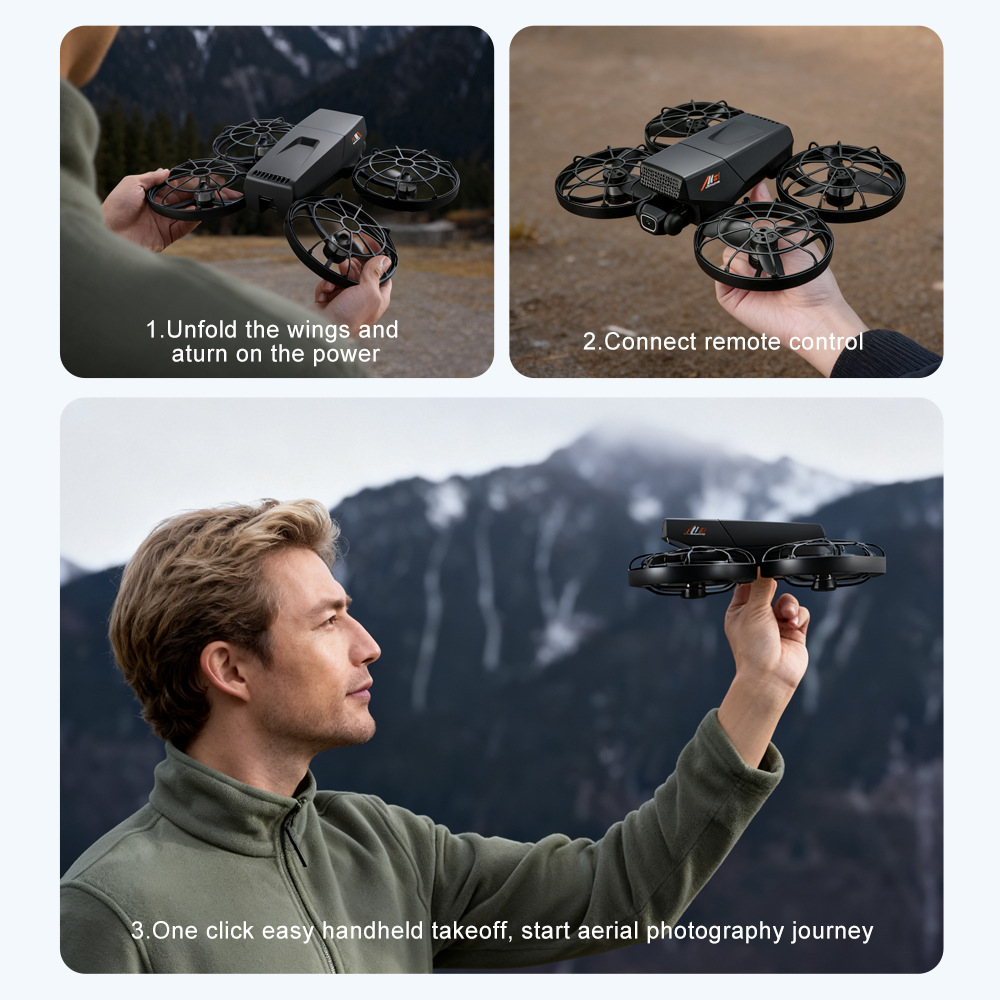 Cross-border M8 brushless drone with screen control, aerial photography, folding aircraft, optical flow dual camera remote control aircraft pic 32