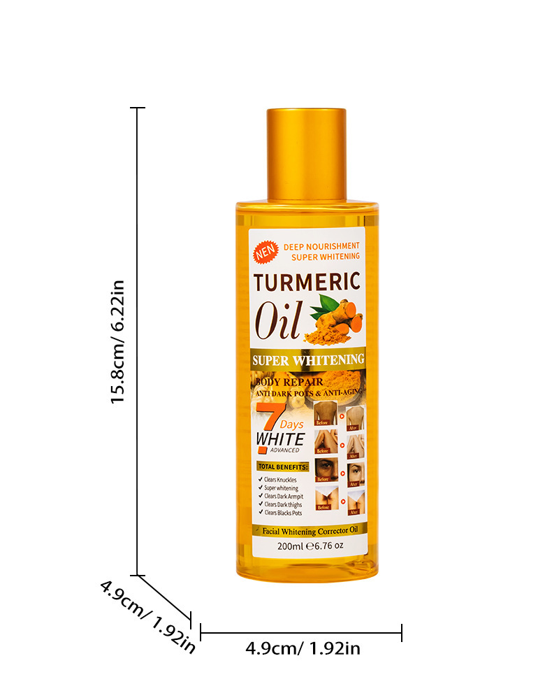 Cross-border Turmeric Massage Essential Oil Moisturizes, Unblocks meridians and generates heat. Foreign trade Ginger essential Oil Body Massage and Gua Sha Oil 200ml pic 3