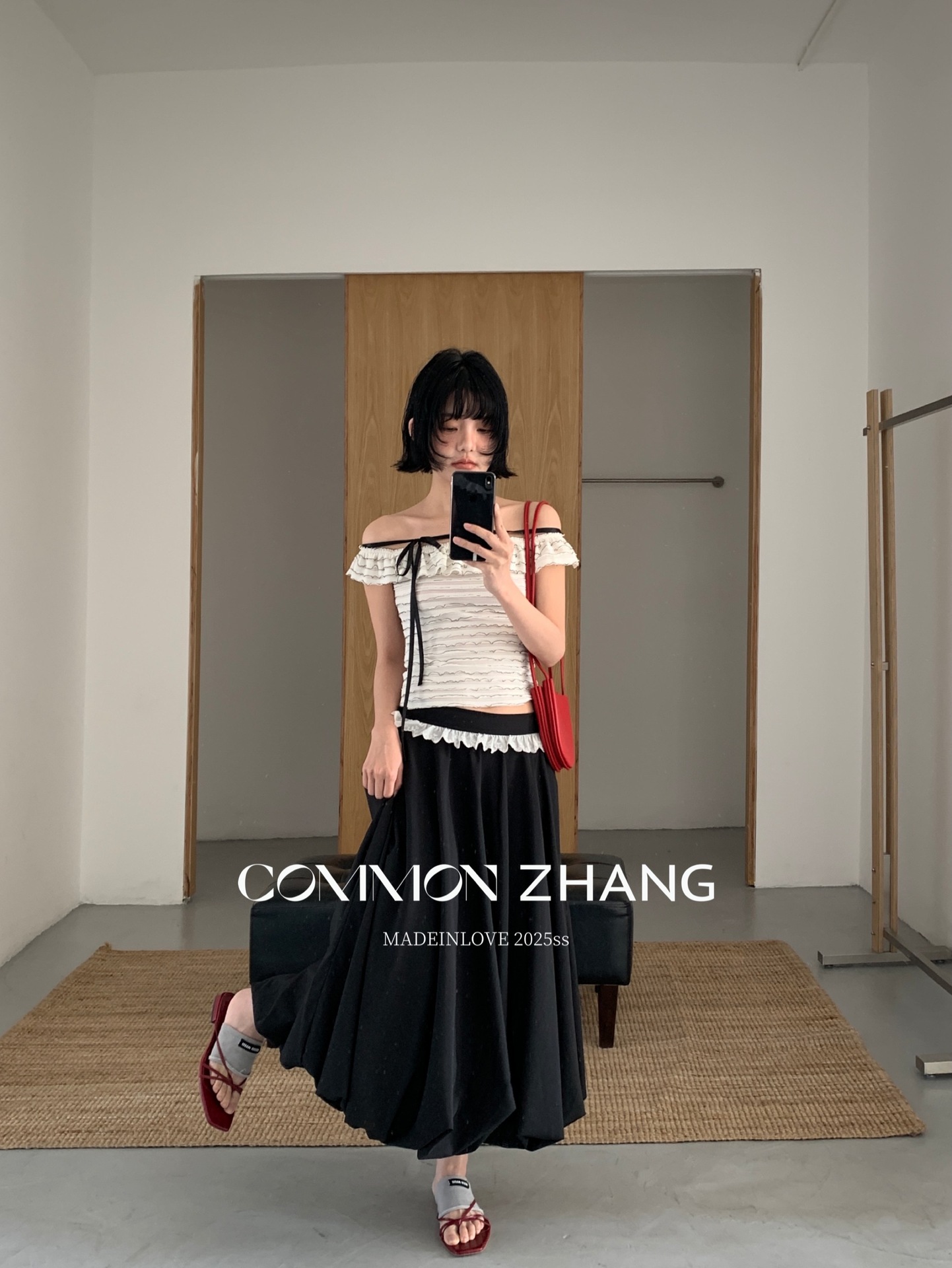 CZ ZHANG Summer French lace one-shoulder off-the-shoulder, contrasting color striped waist-cinching slim shirt B23795 pic 13