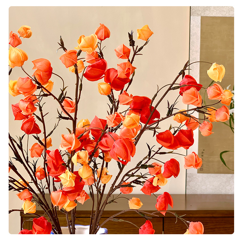 灯笼果仿真花假花摆设栾树果干花年宵花家居装饰花艺摆件直播代发详情19