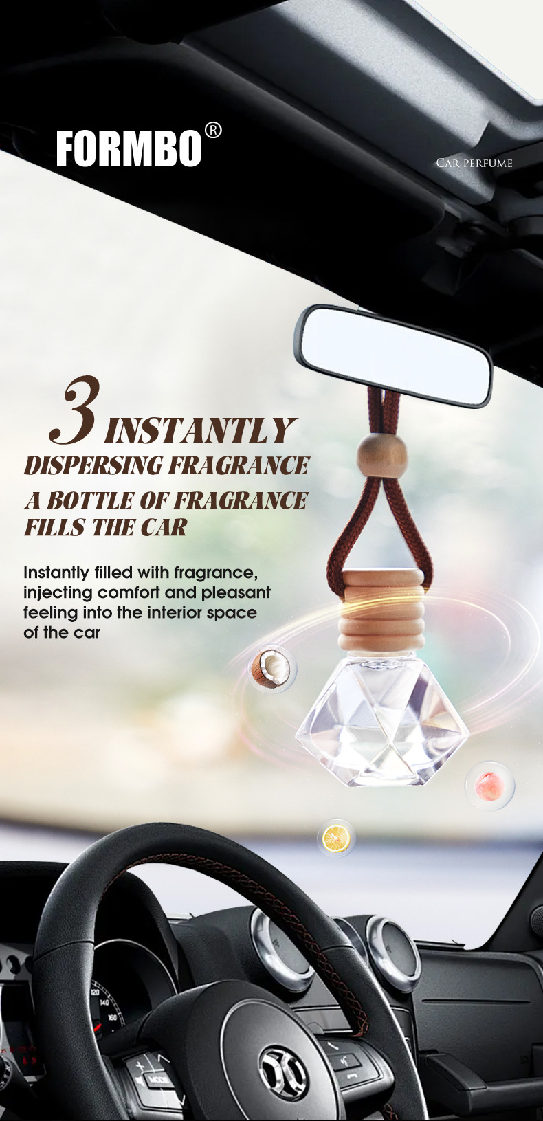 跨境专供FORMBO车载挂绳香水瓶汽车用除异味香薰挂件饰品香水批发详情12