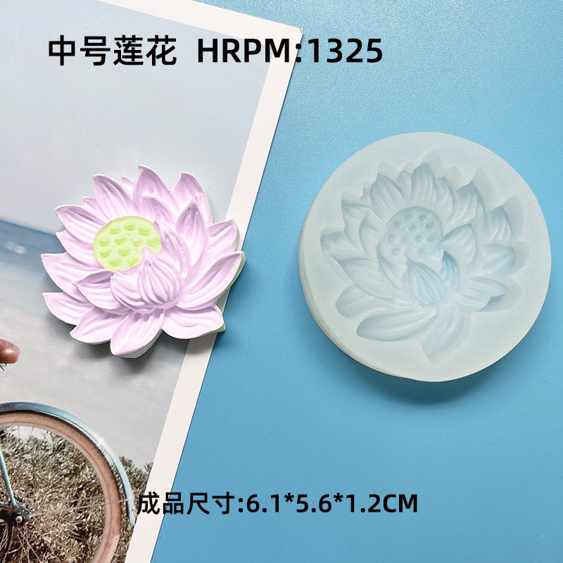 diy lotus silicone mold, lotus chocolate cake, fondant dew, scented candle, soap, and epoxy resin decorative mold pic 5