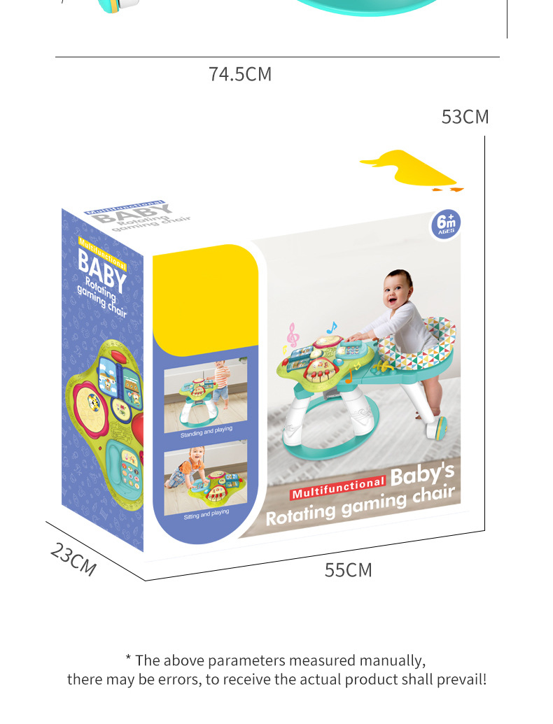 Baby three-in-one multi-functional rotating game table toy, early education and enlightenment learning table for newborns aged 1-3 pic 18