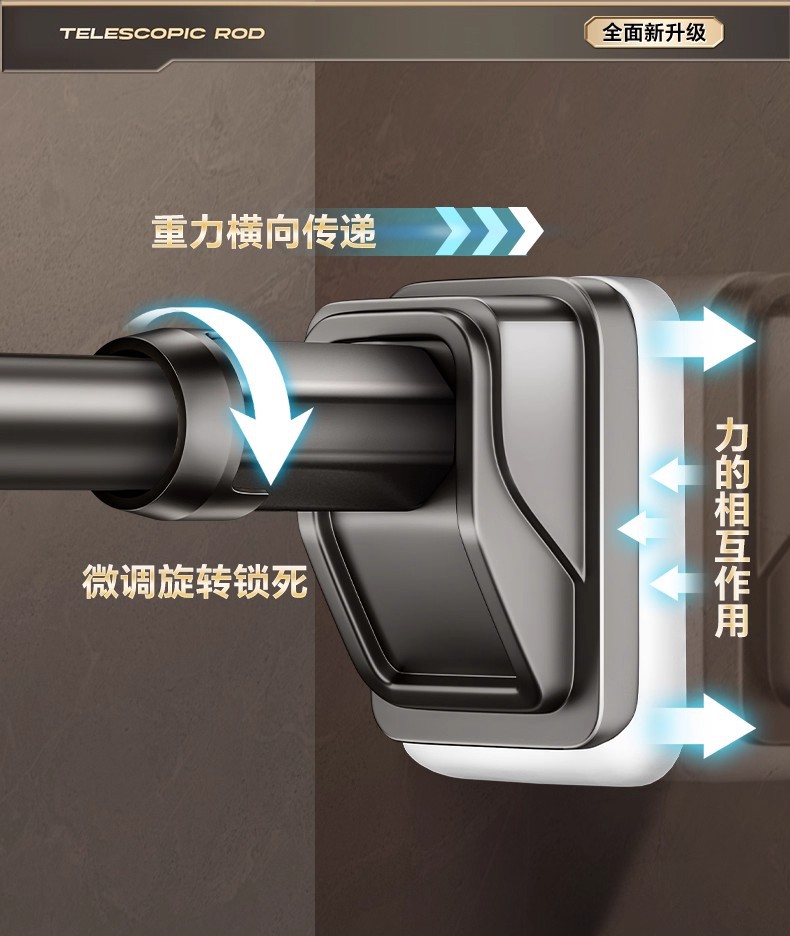 伸缩杆晾衣杆阳台固定卫生间浴帘杆衣柜挂衣杆窗帘杆家用加厚详情9
