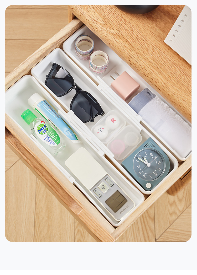 Extendable tableware storage box, kitchen utensils, cabinets, drawers, tableware, bowls and chopsticks storage and separation multi-functional storage box pic 7